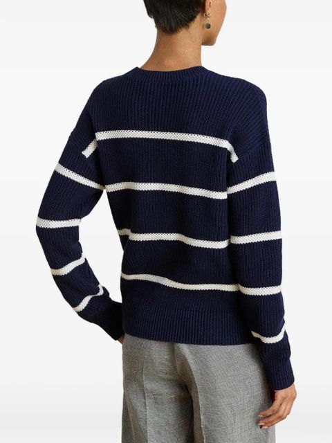 Lauren Ralph Lauren striped cotton-knit sweater - Blue