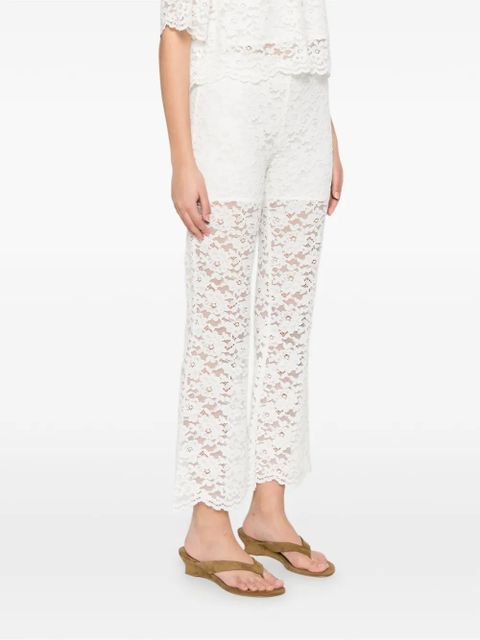 TWINSET flower-lace trousers - White