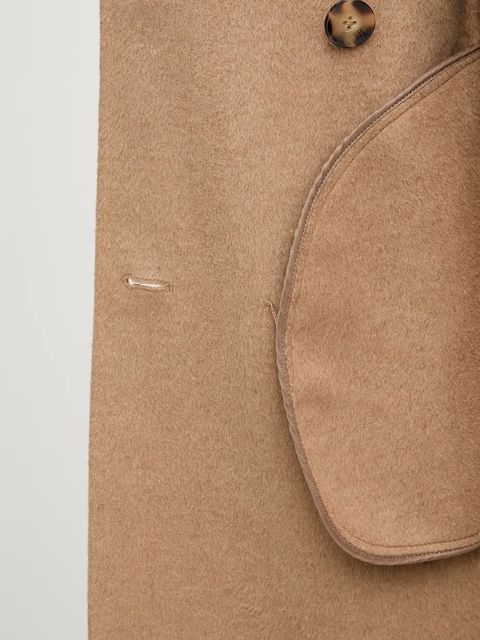 Pedro del Hierro płaszcz z dodatkiem wełny kolor brązowy 7522237