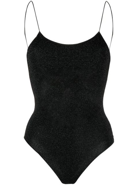 Oséree open-back lurex swimsuit - Black - zdjęcie produktu nr 1