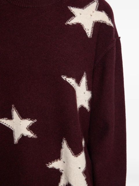 Zadig&Voltaire star-pattern cashmere jumper - Red