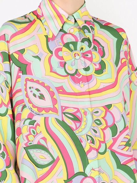 Dolce & Gabbana abstract-print silk shirt - Blue