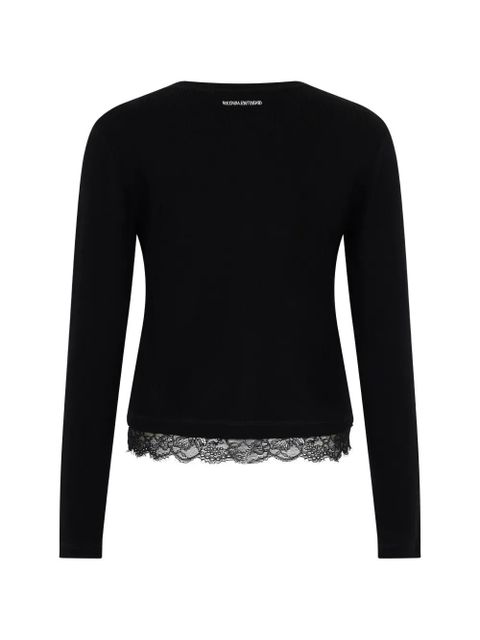 Valentino Garavani lace-detail cardigan - Black - zdjęcie produktu nr 2