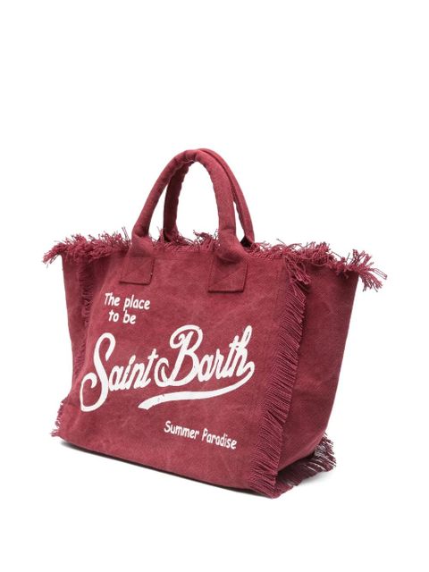 MC2 Saint Barth Vanity fringed logo-print tote bag - Red - zdjęcie produktu nr 2