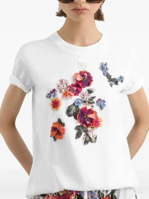 Dolce & Gabbana floral-detail T-shirt - White