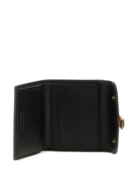 PINKO Saddle metal rings leather wallet - Black