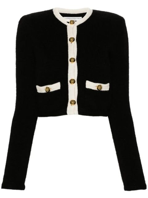 Alessandra Rich knitted cropped cardigan - Black - zdjęcie produktu nr 1
