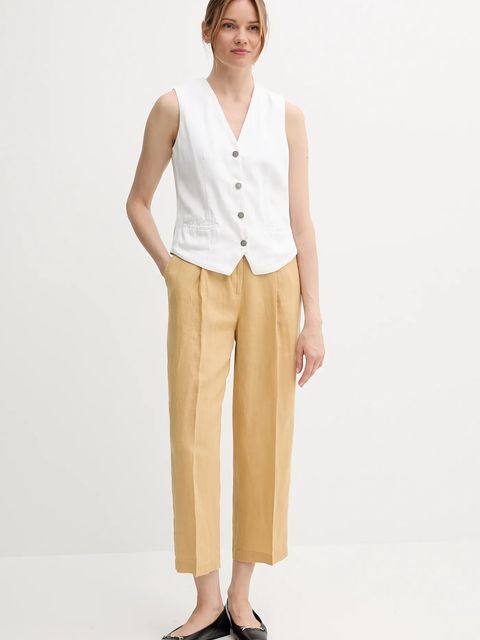 United Colors of Benetton kamizelka kolor biały jednorzędowa 2LEDDJ00G