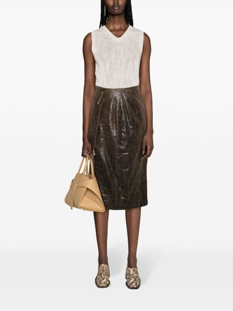 Prada V-neck cashmere vest - White