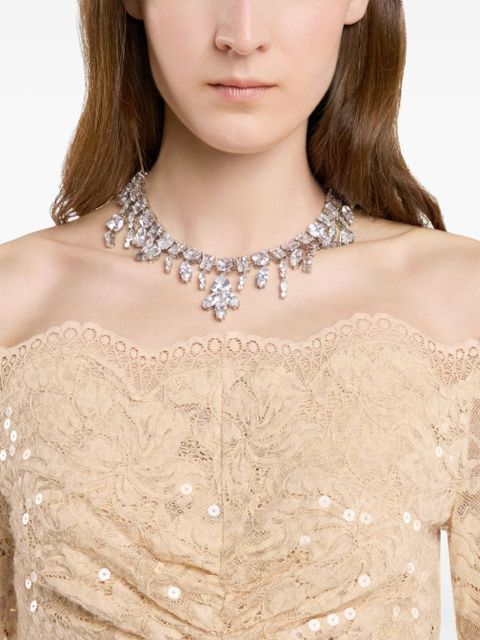 Rabanne rhinestone-embellished necklace - Silver