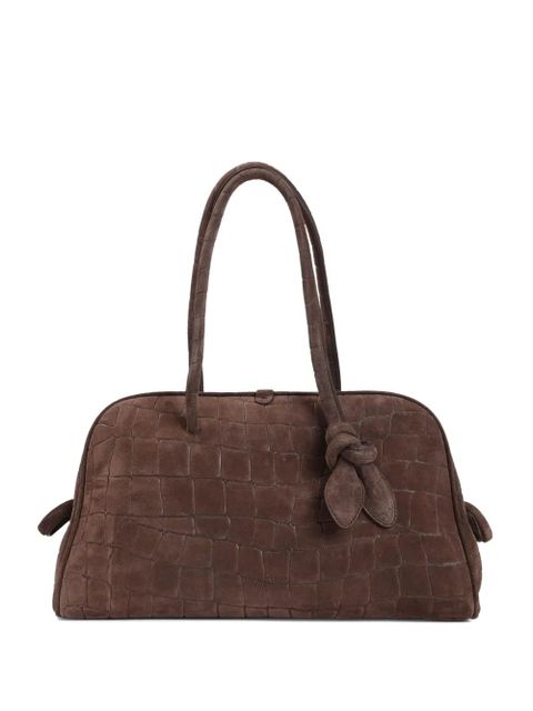 Jacquemus A Turismo crocodile-embossed knot-detail tote bag - Brown - zdjęcie produktu nr 1