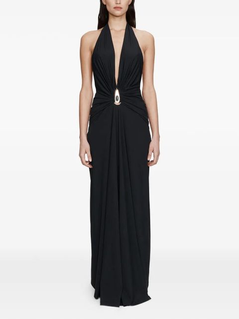 Christopher Esber crystal pendant ruched dress - Black - zdjęcie produktu nr 1