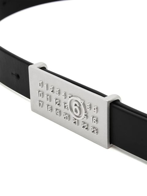 MM6 Maison Margiela Numeric leather belt - Black - zdjęcie produktu nr 2