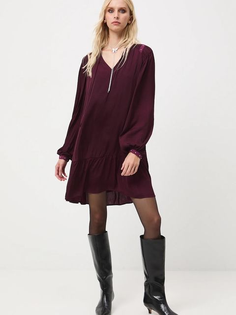 Medicine sukienka kolor bordowy mini oversize