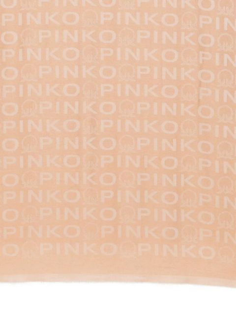 PINKO logo frayed scarf - Neutrals