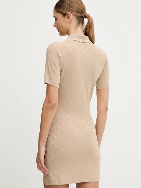 Guess sukienka PEONY kolor beżowy mini dopasowana V5YK00 KCX12