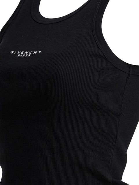 Givenchy slim-fit logo-detail ribbed cotton top - Black