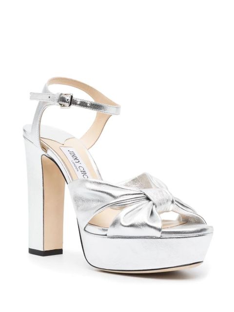 Jimmy Choo 120mm Heloise leather sandals - Silver