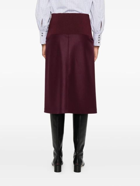 Jil Sander ribbed-waist skirt - Red