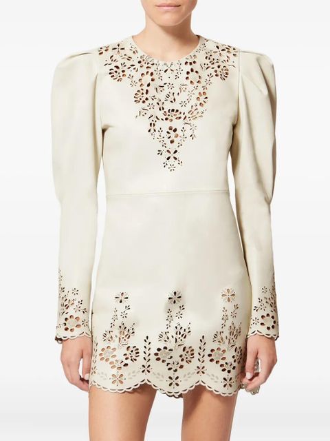 ISABEL MARANT Nala floral-details mini dress - Neutrals