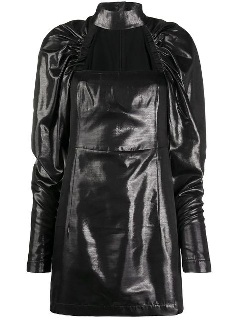 ROTATE BIRGER CHRISTENSEN ruched sleeves dress - Black - zdjęcie produktu nr 1