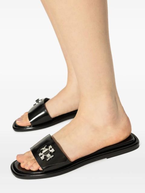 Tory Burch logo-detailing flat sandals - Black