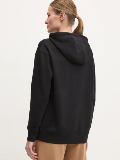 Guess bluza GELSEY damska kolor czarny z kapturem gładka V5RQ18 KCOB2