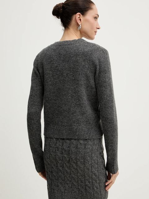 Morgan sukienka z domieszką wełny kolor szary mini dopasowana RMGREY - zdjęcie produktu nr 2