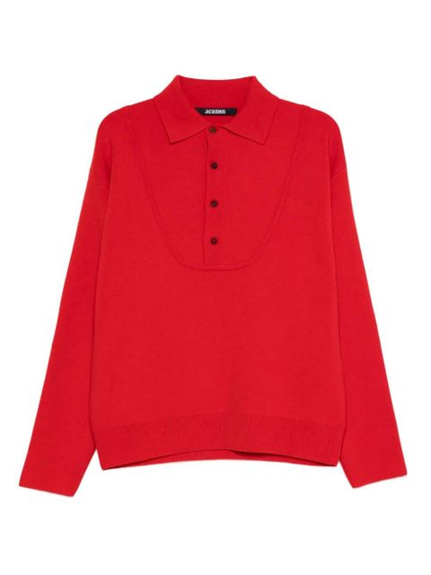 Jacquemus polo-neck buttoned sweater - Red - zdjęcie produktu nr 1