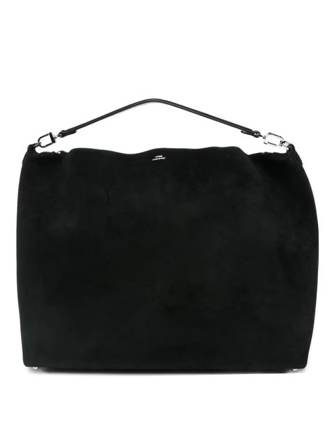 TOTEME bevel suede shoulder bag - Black