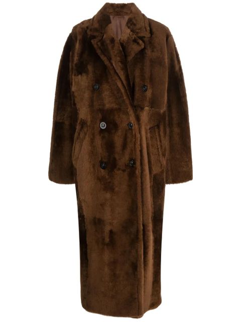 Max Mara notched-lapels double-breasted coat - Brown - zdjęcie produktu nr 1