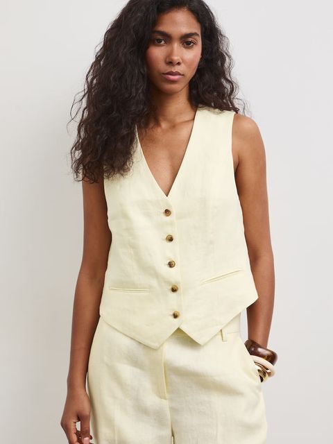 Medicine kamizelka jednorzędowa damska lniana - zdjęcie produktu nr 1