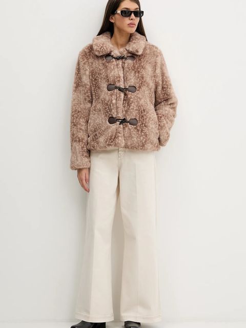 Hollister Co. kurtka kolor brązowy przejściowa oversize KI344-5046-101