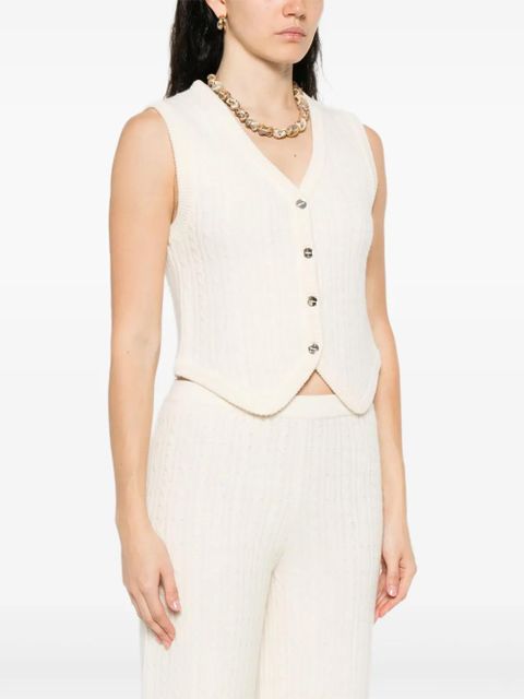 SANDRO ribbed buttoned cardigan - Neutrals