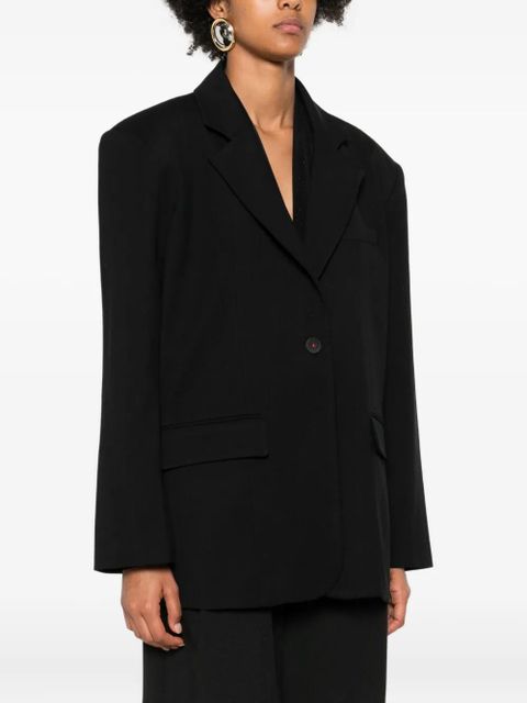 Eleh single-breasted cotton jacket - Black