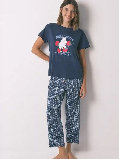 women'secret piżama bawełniana damska kolor granatowy bawełniana 3132101 - zdjęcie produktu nr 1