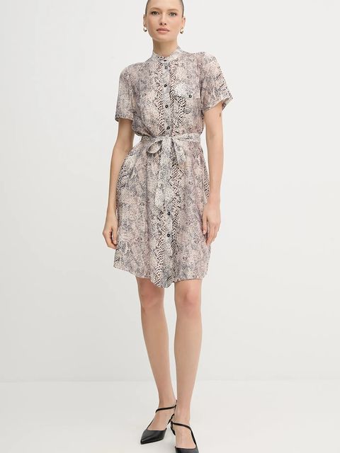 Marc Aurel sukienka kolor beżowy mini prosta 6541-1000-93417