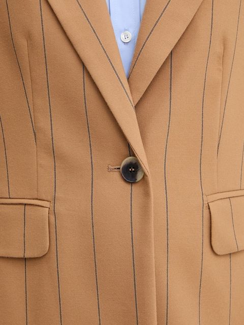 MAX&Co. marynarka kolor brązowy jednorzędowa wzorzysta 2526046033200