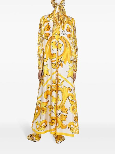 Dolce & Gabbana drawstring-waist silk track pants - Yellow