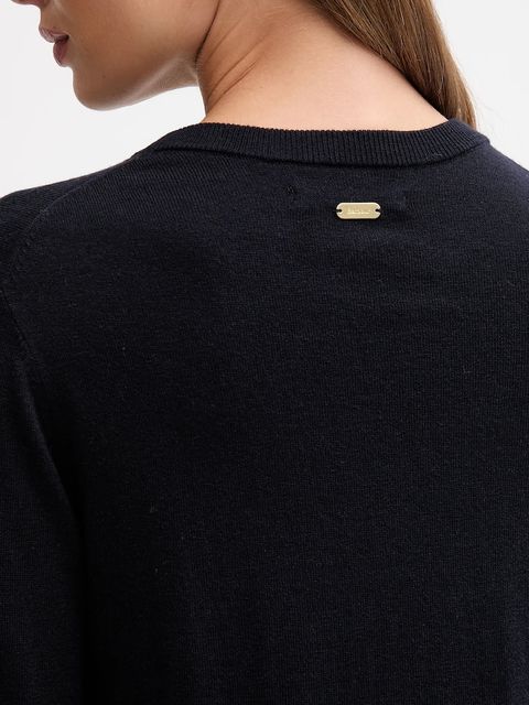 Barbour sweter z wełną CARLBY damski kolor granatowy lekki LKN1686