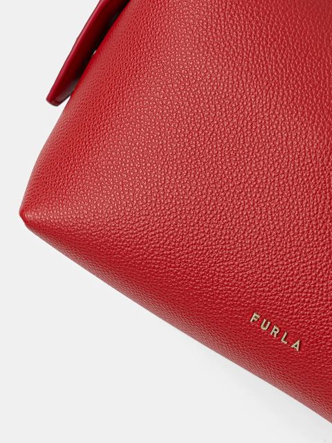 Furla torebka skórzana Double Mini Boston Bag kolor czerwony WE00870 BX3036 4484S