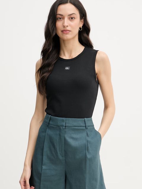 Calvin Klein Jeans top damski bawełniany z elastanem - zdjęcie produktu nr 1