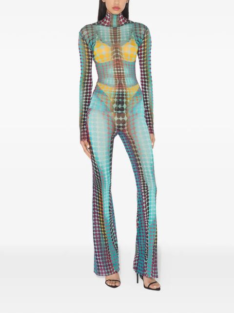 Jean Paul Gaultier Re-edition flared printed trousers - Blue - zdjęcie produktu nr 2