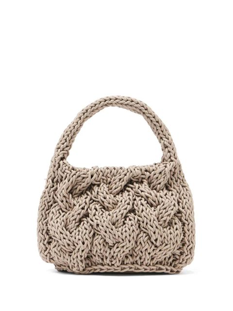 JW Anderson small cable-knit tote bag - Neutrals - zdjęcie produktu nr 1