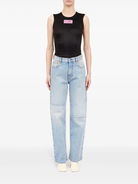 MM6 Maison Margiela distressed-effect straight-leg jeans - Blue