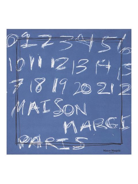 Maison Margiela numbers-print neckerchief - Blue - zdjęcie produktu nr 1
