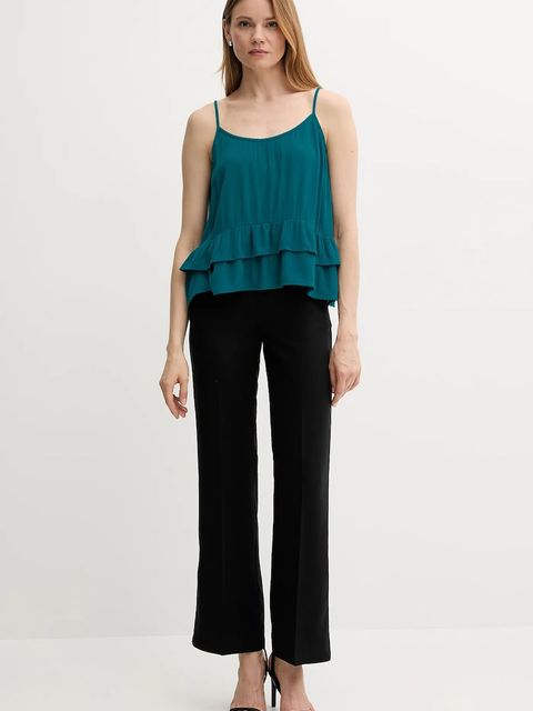 United Colors of Benetton bluzka damska kolor turkusowy gładka 4VW95H00B