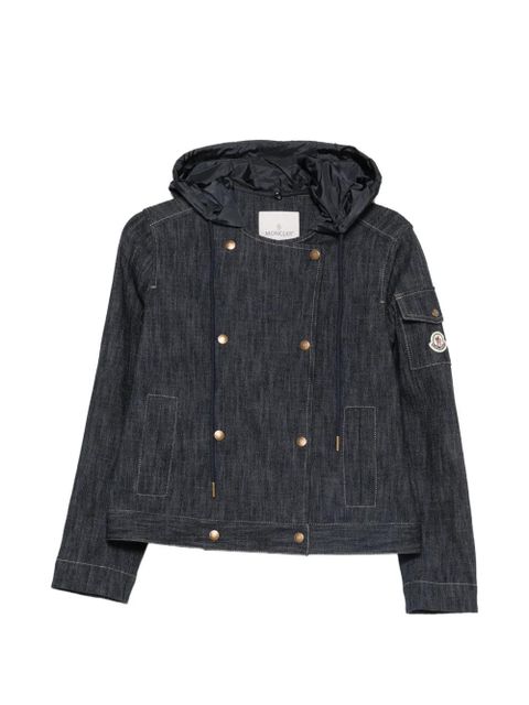 Moncler double-breasted hooded jacket - Blue - zdjęcie produktu nr 1