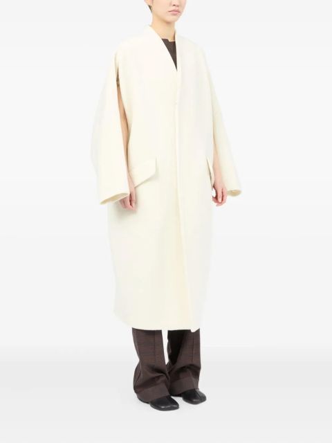 MM6 Maison Margiela asymmetric zip-front coat - White - zdjęcie produktu nr 2