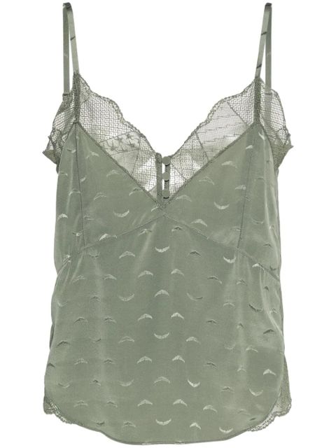 Zadig&Voltaire logo-jacquard silk top - Green - zdjęcie produktu nr 1